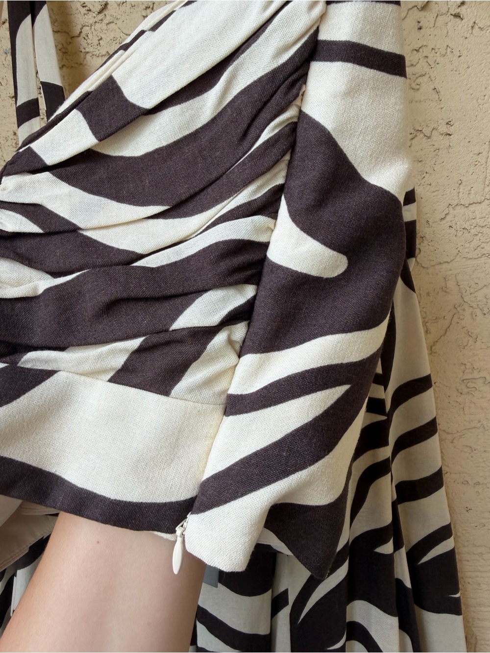 Antonio Melani x M.G. Style Somers Swirl Print Linen Blend Straw Trim 2 Piece 10 - Picture 6 of 13